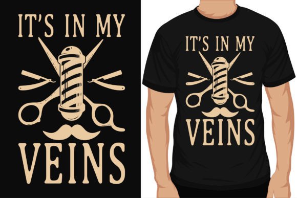 Barber Graphic Vintages T-Shirt Design: A Premium Asset for Your POD Business