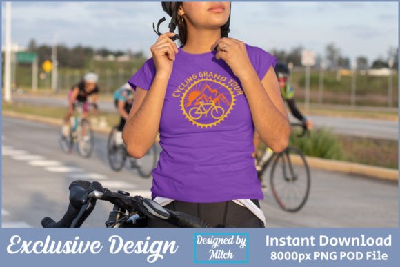 Cycling Grand Tour Graphic Tshirt Design: A Print-Ready Asset