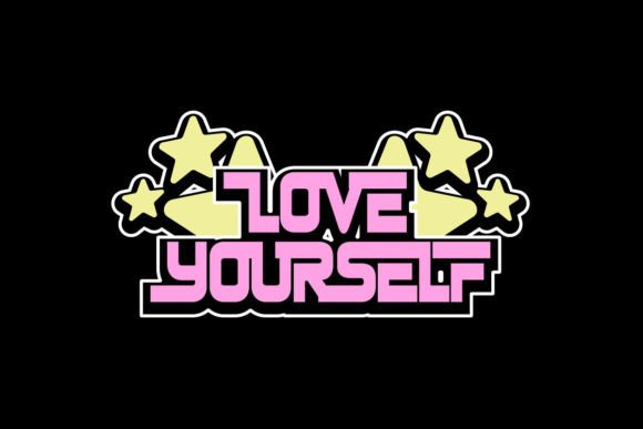 Embrace Retro-Futurism with the Love Yourself Y2k Graphic Tee Design